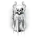 ghost with bong tattoo design idea