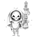 ghost with bong tattoo design idea