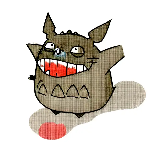 Totoro gore tattoo design idea