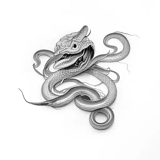 Reborn ronin which kills a snake tattoo design idea