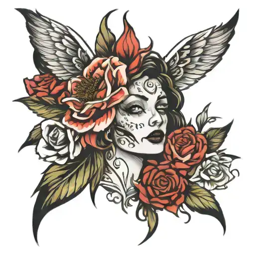 may 12 grief woman tattoo design idea