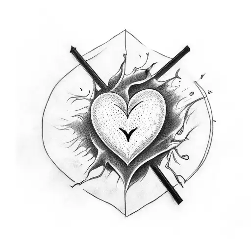 god, holding heart, unity, love tattoo design idea