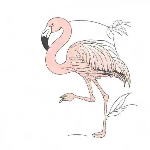 pink flamingo of Palavas-les-Flots tattoo design idea