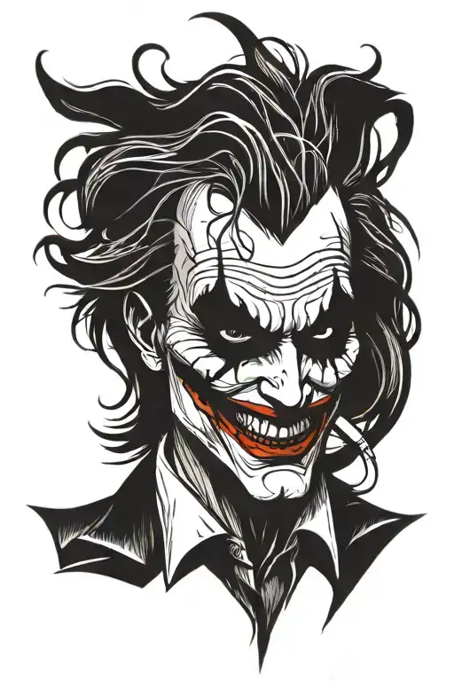 Joker face tattoo design idea