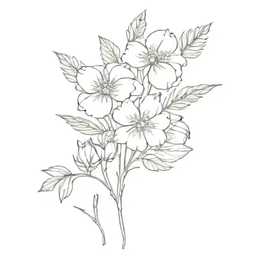 delicate birth flowers may, june, september with stems for ankle tattoo design idea