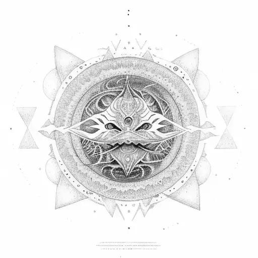 ankh soleil lune tattoo design idea