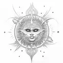 ankh soleil lune tattoo design idea