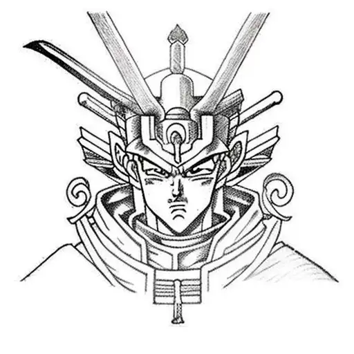 sword, gundam, goku tattoo design idea