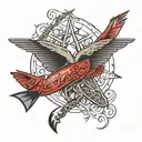 747 written tattoo design idea