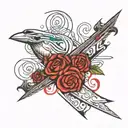 747 written tattoo design idea