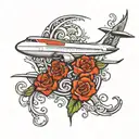 747 written tattoo design idea
