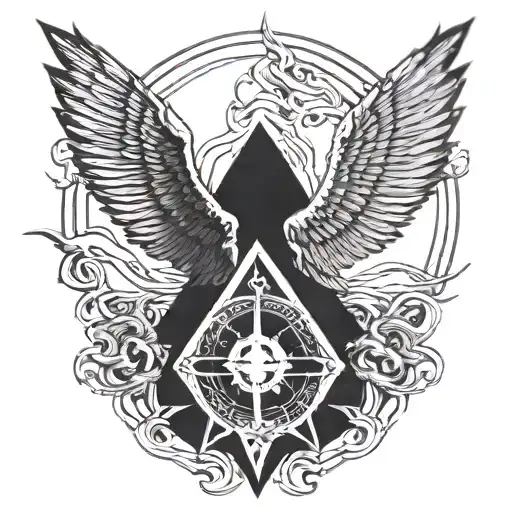 Lucifer rising with Devils Wing o e tattoo design idea