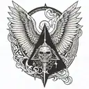 Lucifer rising with Devils Wing o e tattoo design idea