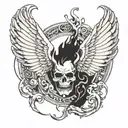 Lucifer rising with Devils Wing o e tattoo design idea