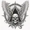 Lucifer rising with Devils Wing o e tattoo design idea