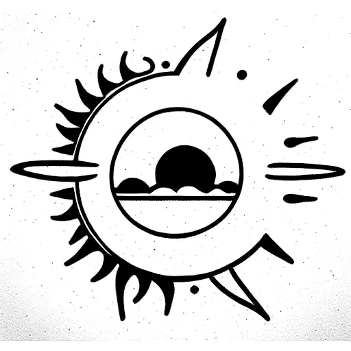 Sun and Moon tattoo design idea