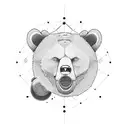 A software engineer bear building a music-themed game tattoo design idea