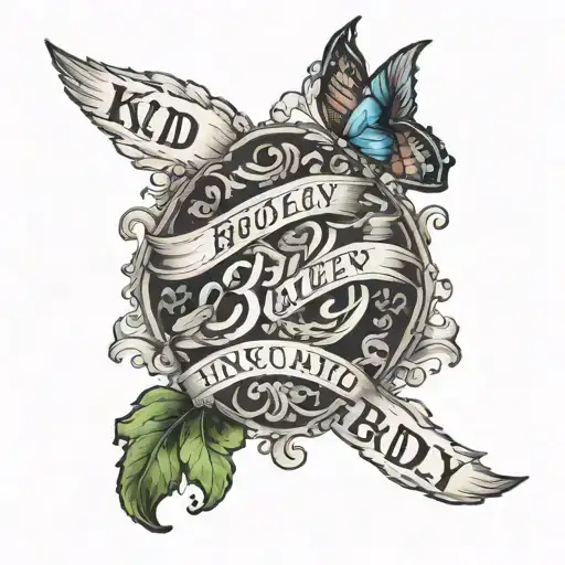 kids names incorporated with brody, bailey and demi  tattoo design idea