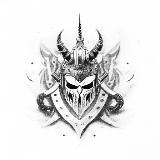 Gladiador, espadas ,fuego, reyes tattoo design idea