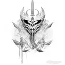 Gladiador, espadas ,fuego, reyes tattoo design idea