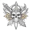 dagger with skull tattoo design idea