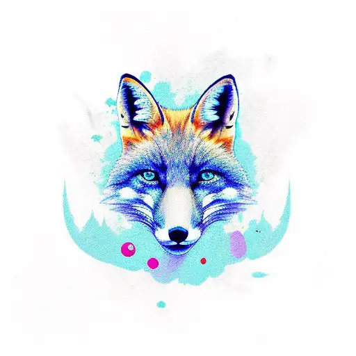 Fox sideways tattoo design idea