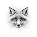 Fox sideways tattoo design idea