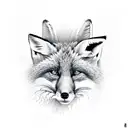 Fox sideways tattoo design idea
