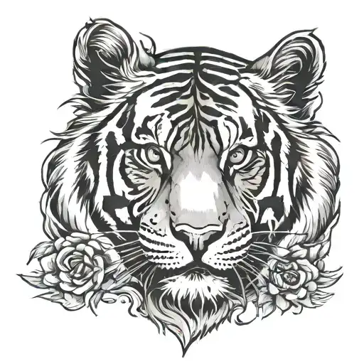 tiger and eiderha stripes tattoo design idea