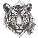 tiger and eiderha stripes tattoo design idea