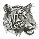 tiger and eiderha stripes tattoo design idea