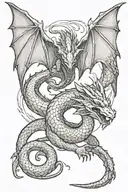 Skyrim dragon and snake tattoo design idea