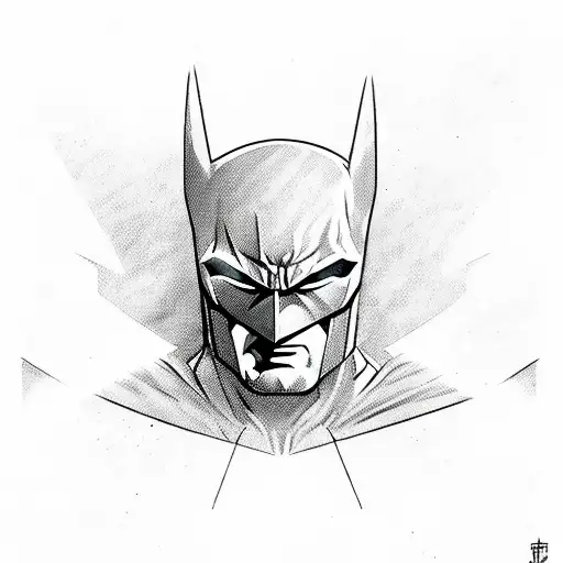 DC characters Batman showing middle finger tattoo design idea