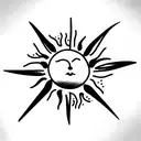 sun leaves dots abstract  tattoo design idea