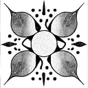 sun leaves dots abstract  tattoo design idea