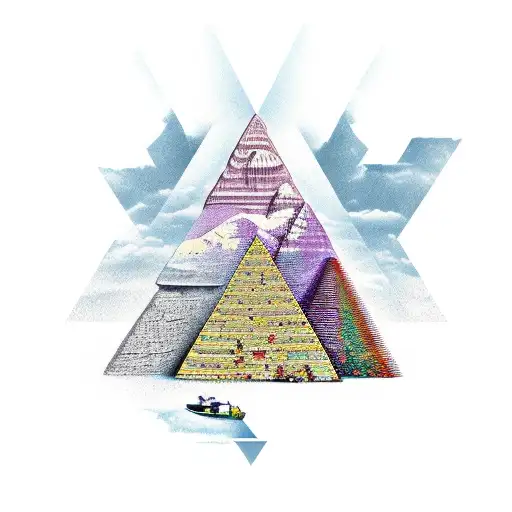 pyramids and pharaohs tattoo design idea