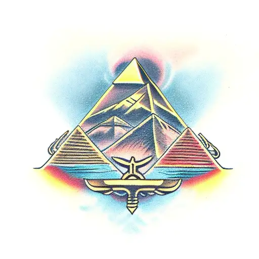 pyramids and pharaohs tattoo design idea