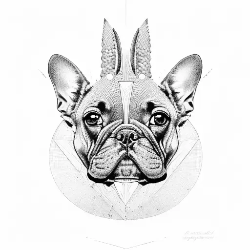 french bulldog anubis tattoo design idea