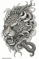 dragon tiger head tattoo design idea