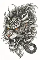 dragon tiger head tattoo design idea