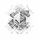 numbers 1993 square shaped tattoo design idea