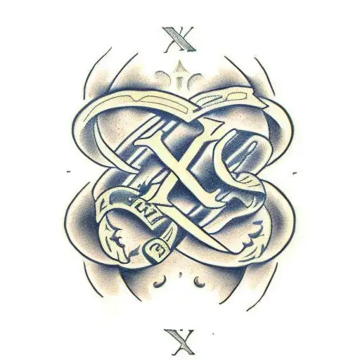 96 in Roman numerals  tattoo design idea