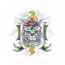 96 in Roman numerals  tattoo design idea