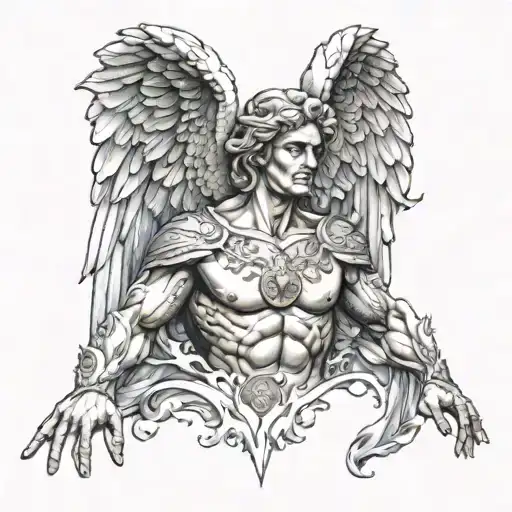 angel archangel michael tattoo design idea