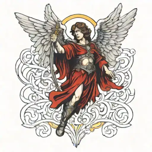 angel archangel michael tattoo design idea