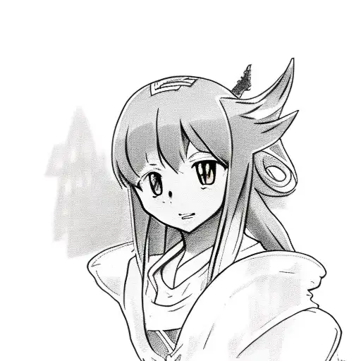 A sketch of Mimi Tachikawa from Digimon with the pure/innocence crest tattoo design idea
