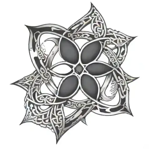art deco celtic knot tattoo design idea