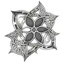 art deco celtic knot tattoo design idea