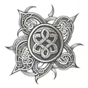art deco celtic knot tattoo design idea