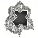 art deco celtic knot tattoo design idea